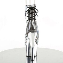 Pleaser ADORE-1018HG Silver Hologram Ostrich Pu/Silver Chrome