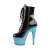 Pleaser ADORE-1020LG Black Patent/Blue Multi Glitter