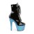 Pleaser ADORE-1020LG Black Patent/Blue Multi Glitter