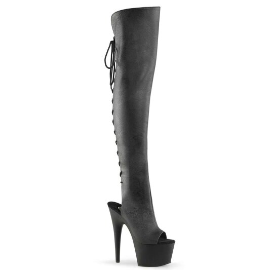 Pleaser ADORE-3019 Black Faux Leather/Black Matte