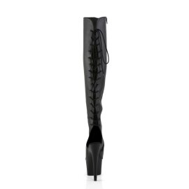 Pleaser ADORE-3019 Black Faux Leather/Black Matte