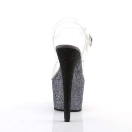 Pleaser ADORE-708OMBRE Clear/Silver-Black Ombre