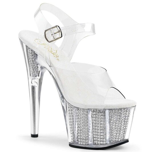Pleaser ADORE-708SRS Clear/Silver SRS