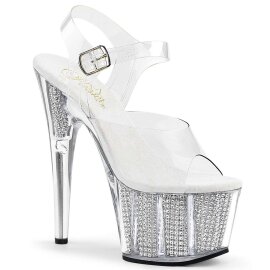 Pleaser ADORE-708SRS Clear/Silver SRS