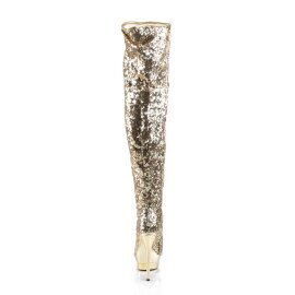 Pleaser BLONDIE-R-3011 Gold Sequins/Gold Chrome