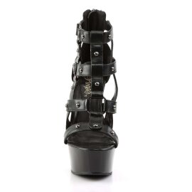 Pleaser DELIGHT-682 Black Faux Leather/Black