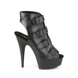 Pleaser DELIGHT-683 Black Faux Leather/Black Matte