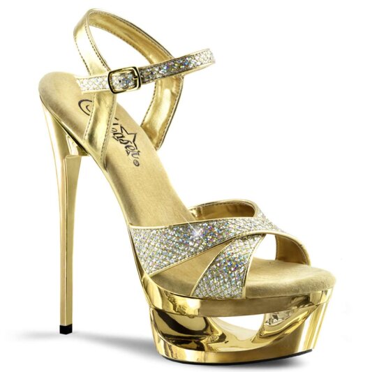 Pleaser ECLIPSE-619G Gold Multi Glitter/Gold Chrome