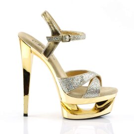 Pleaser ECLIPSE-619G Gold Multi Glitter/Gold Chrome