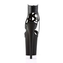 Pleaser FLAMINGO-800-14 Black Faux Leather/Black Matte