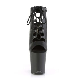 Pleaser FLAMINGO-800-20 Black Faux Leather/Black Matte