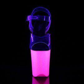 Pleaser FLAMINGO-808UVG Clear/Neon Hot Pink Glitter