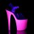 Pleaser FLAMINGO-808UVG Clear/Neon Hot Pink Glitter