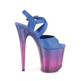 Pleaser FLAMINGO-822T Blue Faux Leather/Blue-Purple Ombre