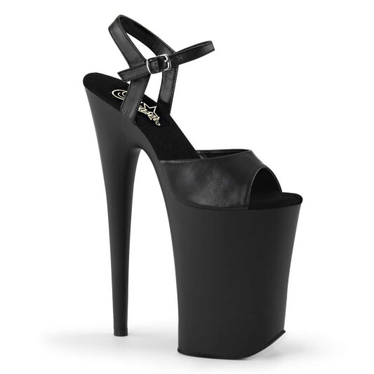 Pleaser INFINITY-909 Black Faux Leather/Black Matte