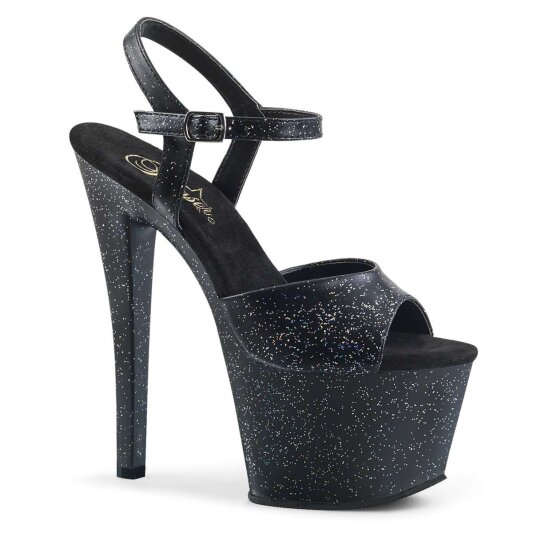 Pleaser SKY-309MMG Black Faux Leather/Black Matte
