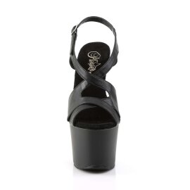 Pleaser SKY-330 Black Faux Leather/Black Matte