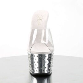 Pleaser STARDUST-701 Clear/Silver Chrome