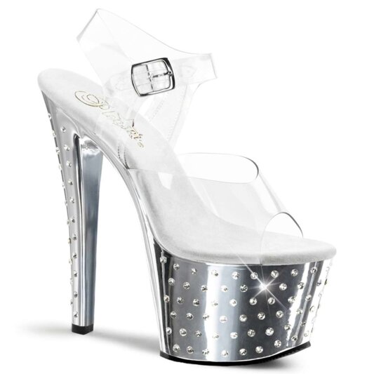 Pleaser STARDUST-708 Clear/Silver Chrome
