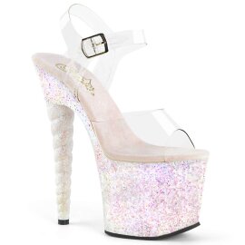 Pleaser UNICORN-708LG Clear/Opal Multi Glitter