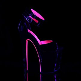 Pleaser XTREME-875TT Black Patent-Neon Hot Pink/Black