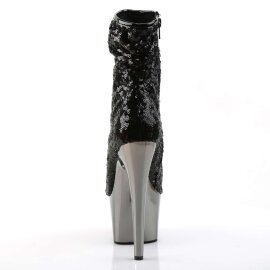 Pleaser ADORE-1008SQ Black Sequins/Dark Pewter Chrome EU-38 / US-8