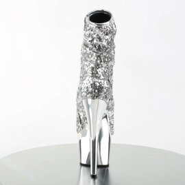 Pleaser ADORE-1008SQ Silver Sequins/Silver Chrome EU-41 / US-11