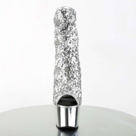 Pleaser ADORE-1008SQ Silver Sequins/Silver Chrome EU-39 /...