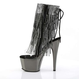 Pleaser ADORE-1017RSF Clear-Black/Dark Pewter Chrome EU-35 / US-5