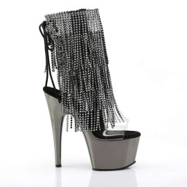 Pleaser ADORE-1017RSF Clear-Black/Dark Pewter Chrome EU-35 / US-5