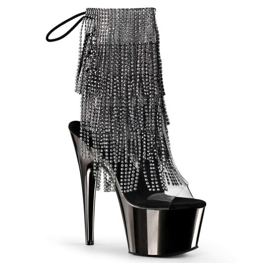 Pleaser ADORE-1017RSF Clear-Black/Dark Pewter Chrome EU-36 / US-6