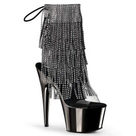 Pleaser ADORE-1017RSF Clear-Black/Dark Pewter Chrome...