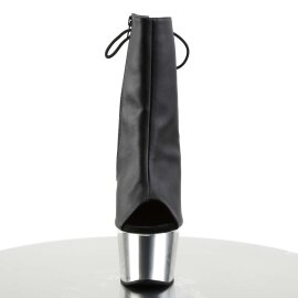Pleaser ADORE-1018 Black Faux Leather/Silver Chrome EU-35 / US-5