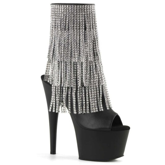 Pleaser ADORE-1024RSF Black Faux Leather-Silver/Black Matte EU-38 / US-8