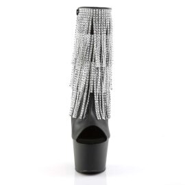 Pleaser ADORE-1024RSF Black Faux Leather-Silver/Black...