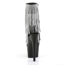 Pleaser ADORE-1024RSF Black Faux Leather-Silver/Black Matte EU-39 / US-9