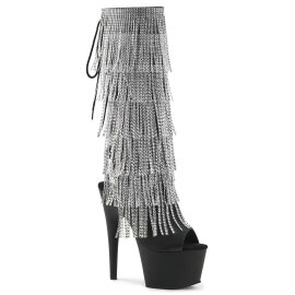 Pleaser ADORE-2024RSF Black Stretch Faux Leather/Black...