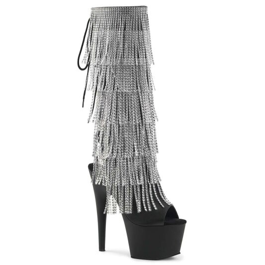 Pleaser ADORE-2024RSF Black Stretch Faux Leather/Black Matte EU-39 / US-9