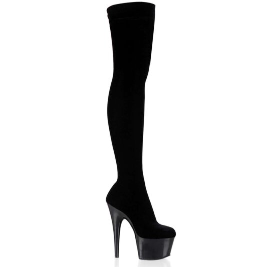 Pleaser ADORE-3002 Black Stretch Velvet/Black EU-38 / US-8