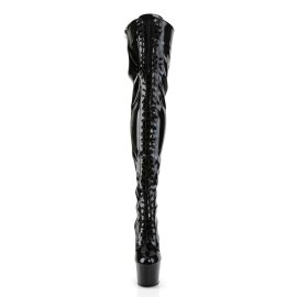 Pleaser ADORE-3023 Black Stretch Patent/Black EU-37 / US-7