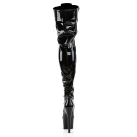 Pleaser ADORE-3023 Black Stretch Patent/Black EU-38 / US-8