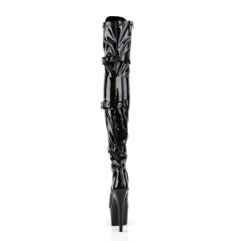 Pleaser ADORE-3028 Black Stretch Patent/Black EU-37 / US-7