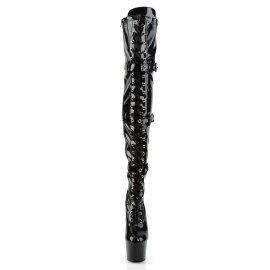 Pleaser ADORE-3028 Black Stretch Patent/Black EU-38 / US-8