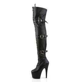 Pleaser ADORE-3028 Black Stretch Faux Leather/Black Matte EU-35 / US-5
