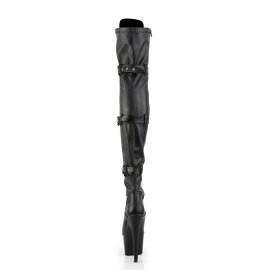 Pleaser ADORE-3028 Black Stretch Faux Leather/Black Matte EU-39 / US-9
