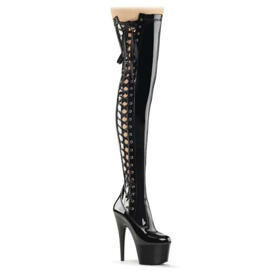 Pleaser ADORE-3050 Black Stretch Patent/Black EU-38 / US-8