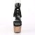 Pleaser ADORE-700-14LG Black Faux Leather/Rose Gold Multi Glitter EU-35 / US-5