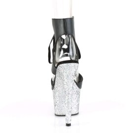 Pleaser ADORE-700-14LG Black Faux Leather/Silver Multi Glitter EU-35 / US-5