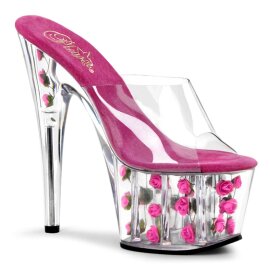 Pleaser ADORE-701FL Clear/Hot Pink Flowers EU-35 / US-5