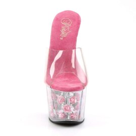Pleaser ADORE-701FL Clear/Hot Pink Flowers EU-35 / US-5
